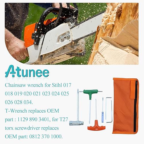 Miniatura 3 de Llave de motosierra T de 0.748 in x 0.512 in y mango en T T27 Torx Kit de destornillador para motosierra Husqvarna Stihl 017 018 019 020 021 023 024