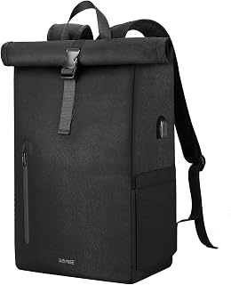 Laptop Travel Backpack Mens,Roll Top 17.3 Inch Laptop Bag with USB Port,...