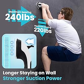 TAILI Shower Handles for Elderly Suction, 2 Pack 12 Inch Shower Grab Bars for Seniors, Grab Bars for Bathtubs and Showers, No Drilling Removable Safety Shower Grip, Black