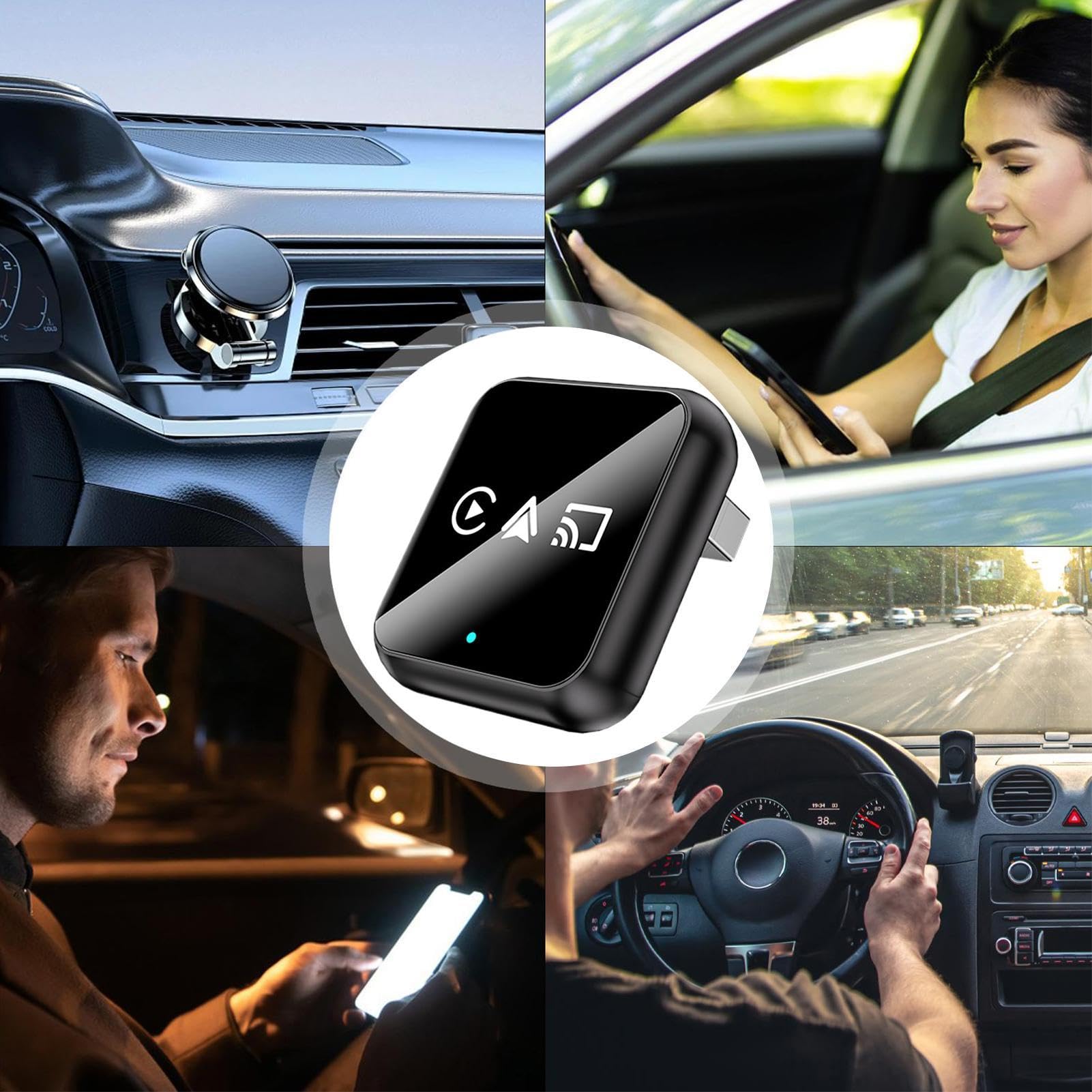 Adattatore Wireless Auto audio per veicoli | Convertitore Mirroring Schermo Auto per Guidatori Camion Camper SUV Pendolari Viaggiatori Car Sharing Vacanze In Famiglia
