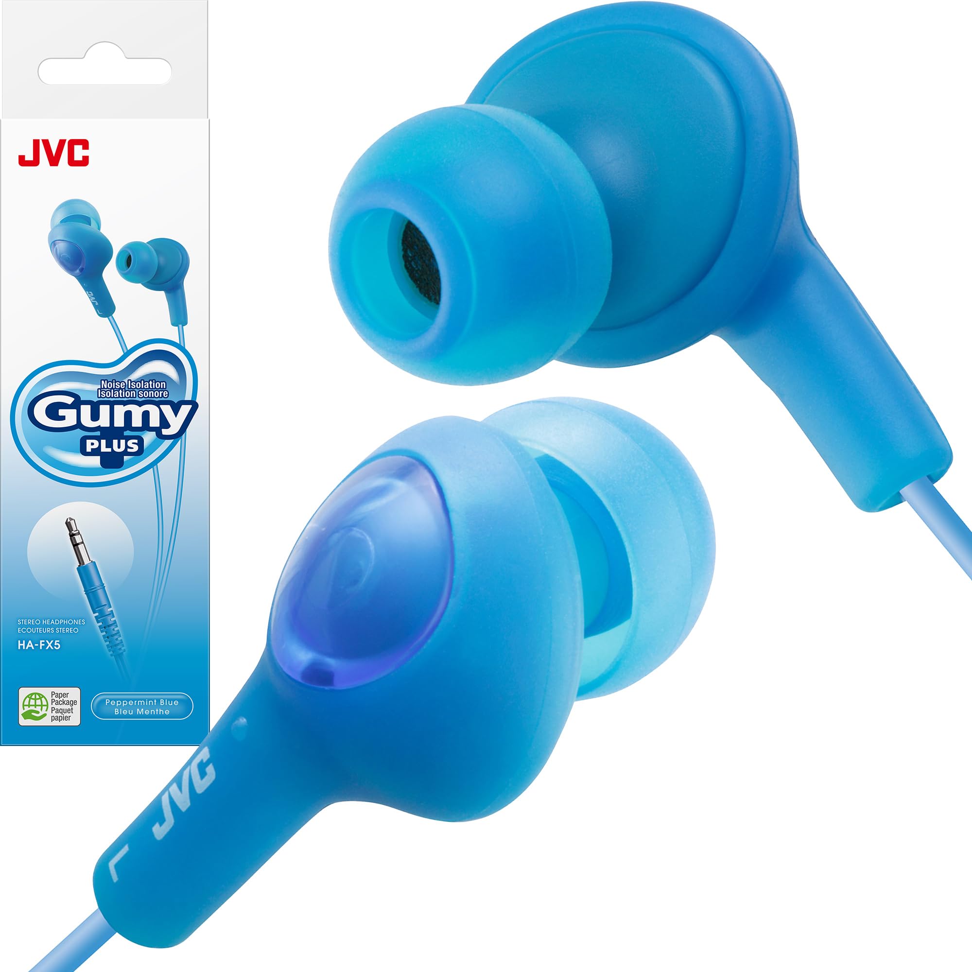 Amazon.com: JVC HAFX5A Gumy Plus Inner Ear Headphones (Blue