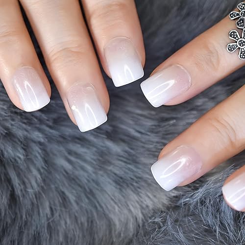 Miniatura 6 de Uñas postizas a presión de longitud media, uñas postizas de color rosa nude, cobertura completa, uñas postizas cortas, uñas postizas diarias, kits