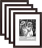 Vista 17 de Yaetm Portarretratos dorado de 11 x 14 pulgadas con paspartú para juego de 4 piezas de 8 x 10 pulgadas, moldura de 1.4 pulgadas de ancho y marco