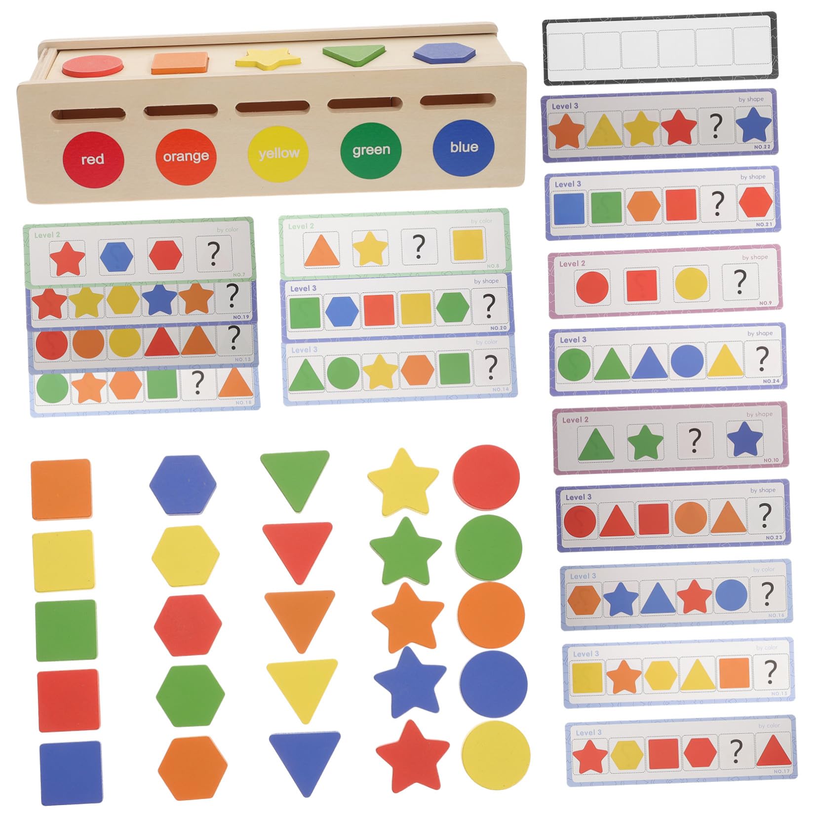 ORFOFE Clasificador de Formas Sensorial para Niños Pequeños, Juguete de Madera Duradero para Desarrollo Cognitivo y Coordinación