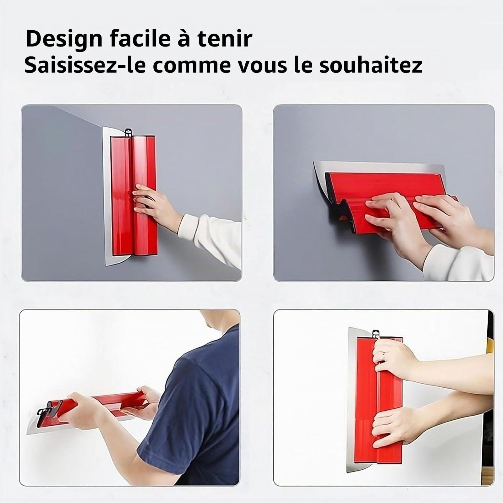 Ensemble de lames d'écrémage pour cloisons sèches, 9.84in 15.75in 23.62in Lames d'écrémage Poignée ergonomique Lames remplaçables Outils d'écrémage pour cloisons sèches