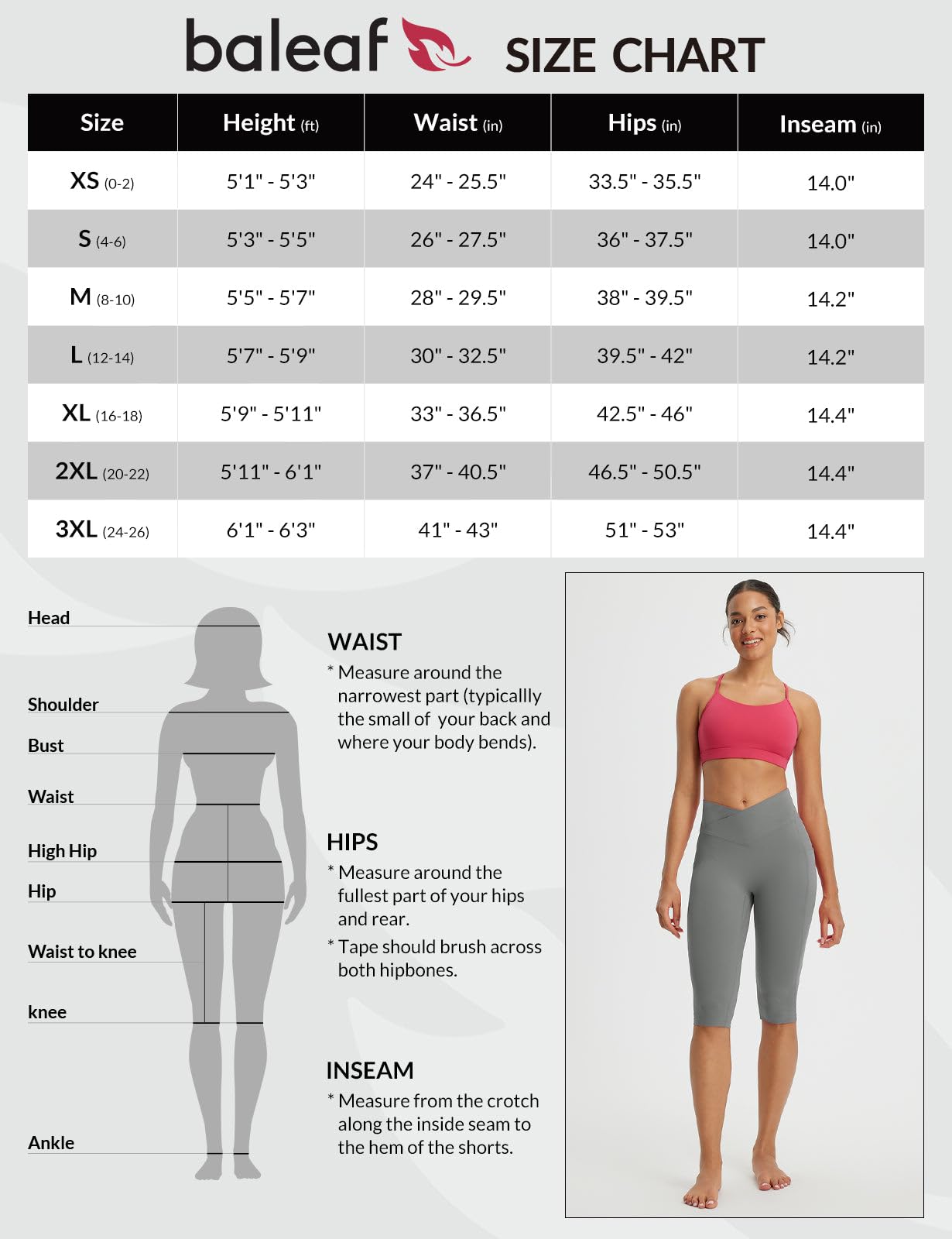 baleaf Leggings Capri da donna, lunghezza al ginocchio, con tasche, a vita alta, per yoga, casual, allenamento, esercizio
