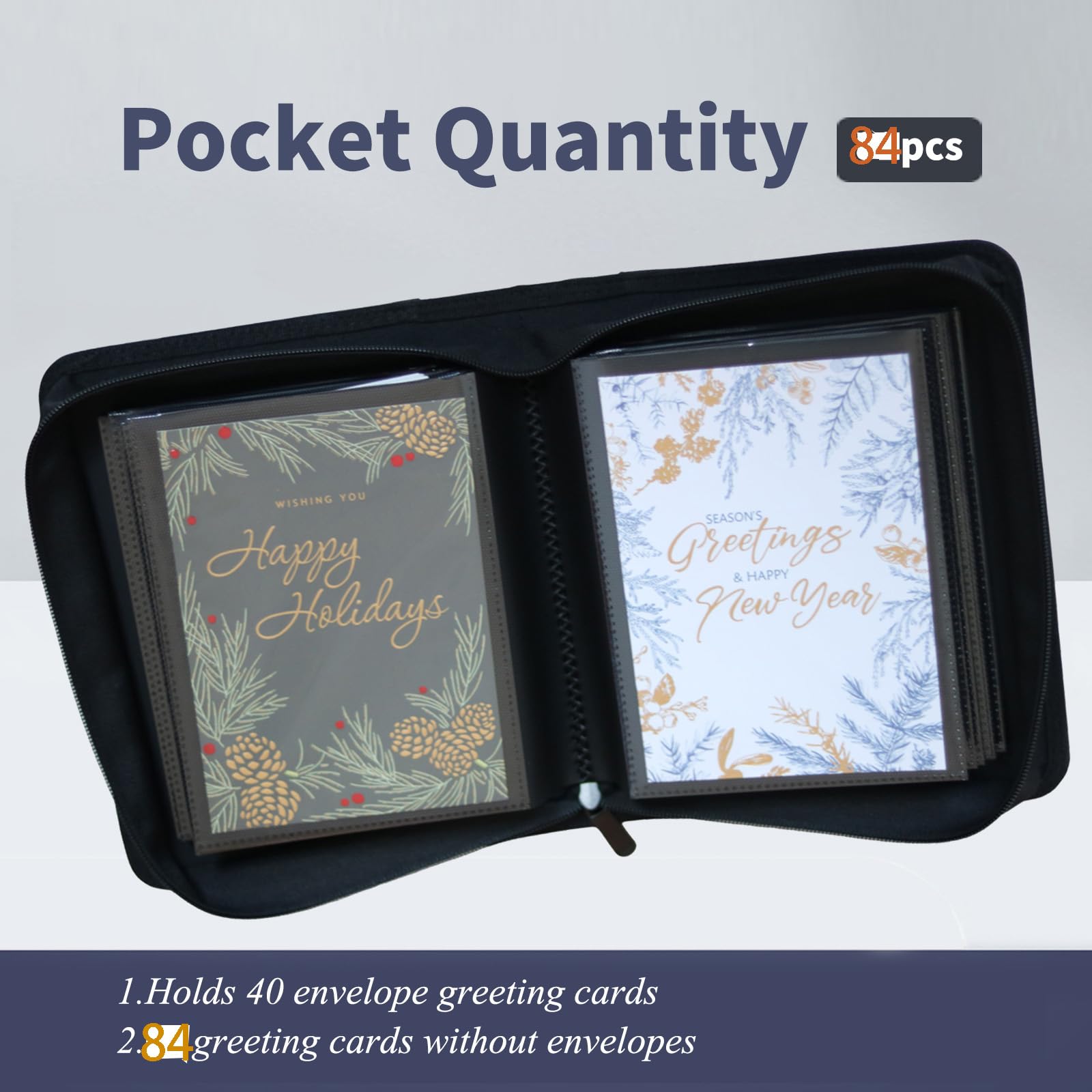 Grußkarten-Ordner, Grußkarten-Organizer, kompatible Aufbewahrung und Präsentation; 12,7 x 17,8 cm, Geburtstag, Hochzeit, Weihnachtskarte, Karteikarten, Postkarten, Einladung (Matte, 12,7 x