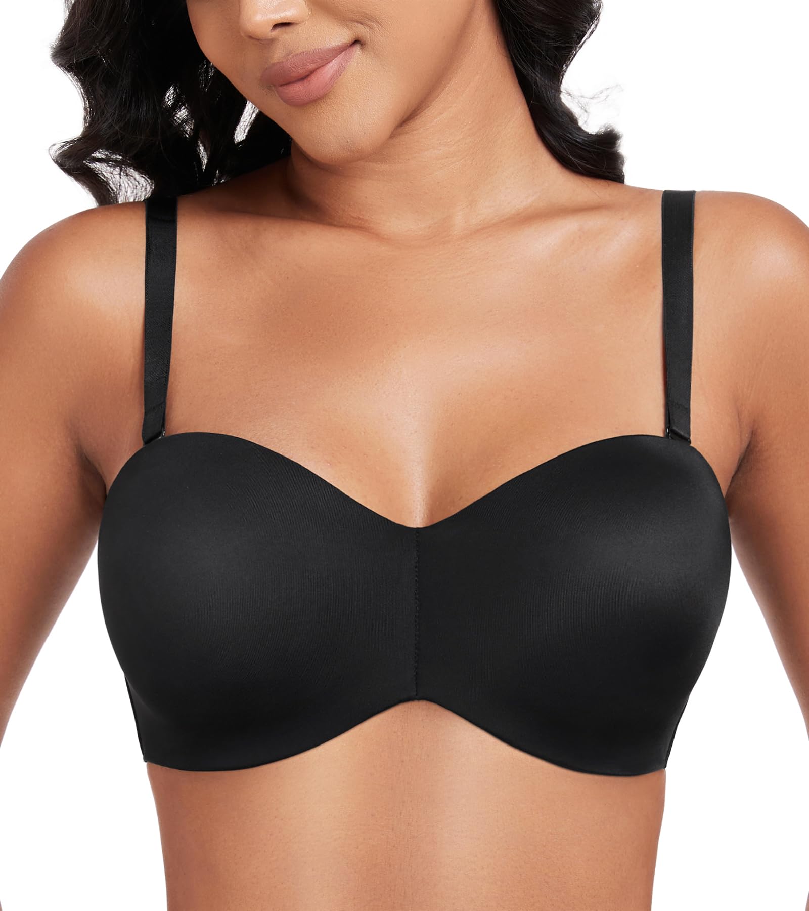 Lemorosy Soutien-gorge minimiseur sans bretelles pour femme - Grand buste - Soutien complet - Antidérapant - Convertible - Soutien-gorge bandeau à armatures