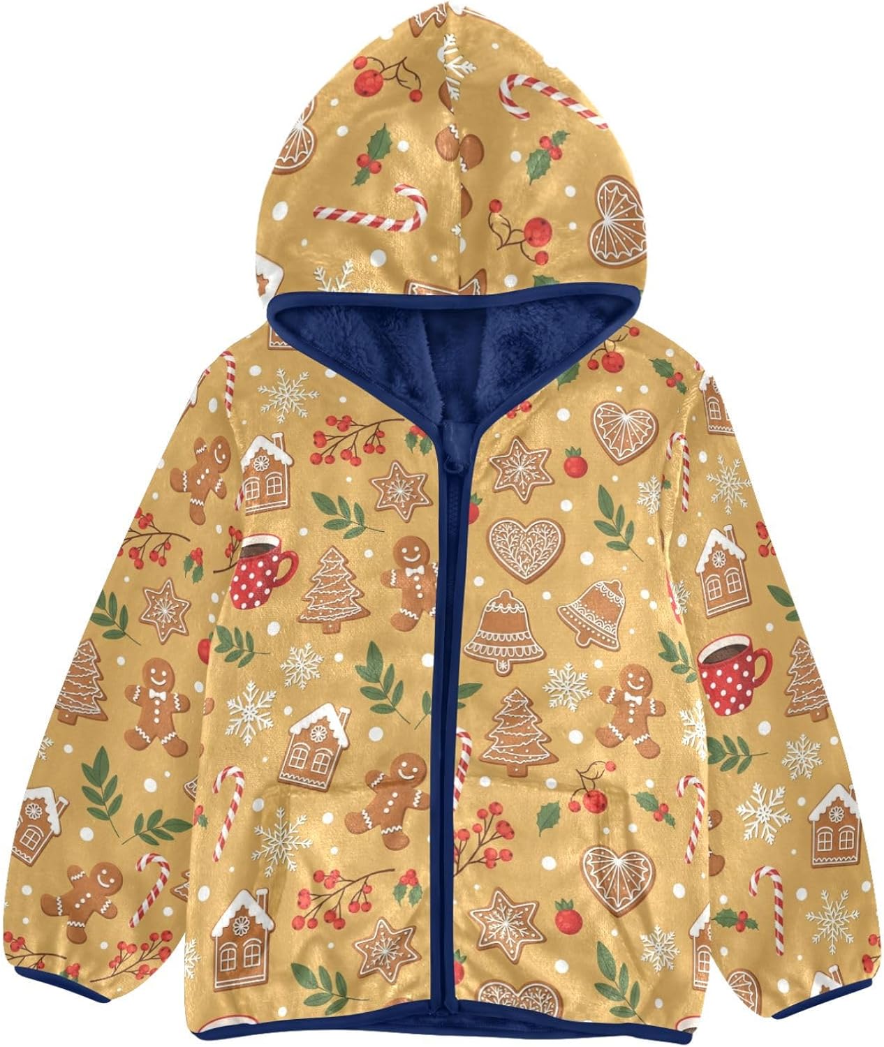 Christmas Kid Fleece Jacket Children Winter Coat Baby Zipper Hoodie 3T