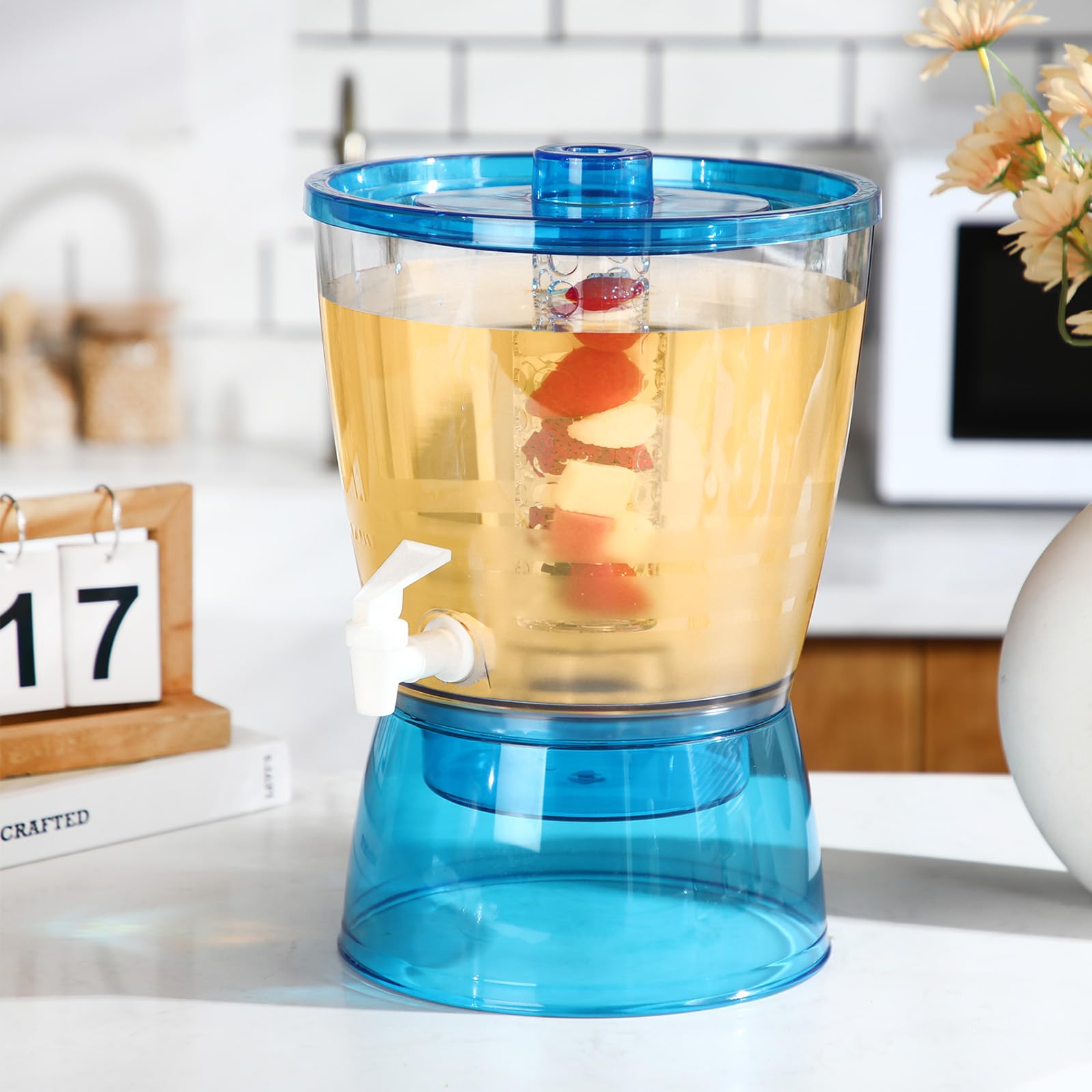 FillTouch Getränkespender mit Zapfhahn, 6,5 l, auslaufsicher, Wasserspender, Zitrone, Eissaft, Behälter für Hochzeitsfeier, 2 Stück