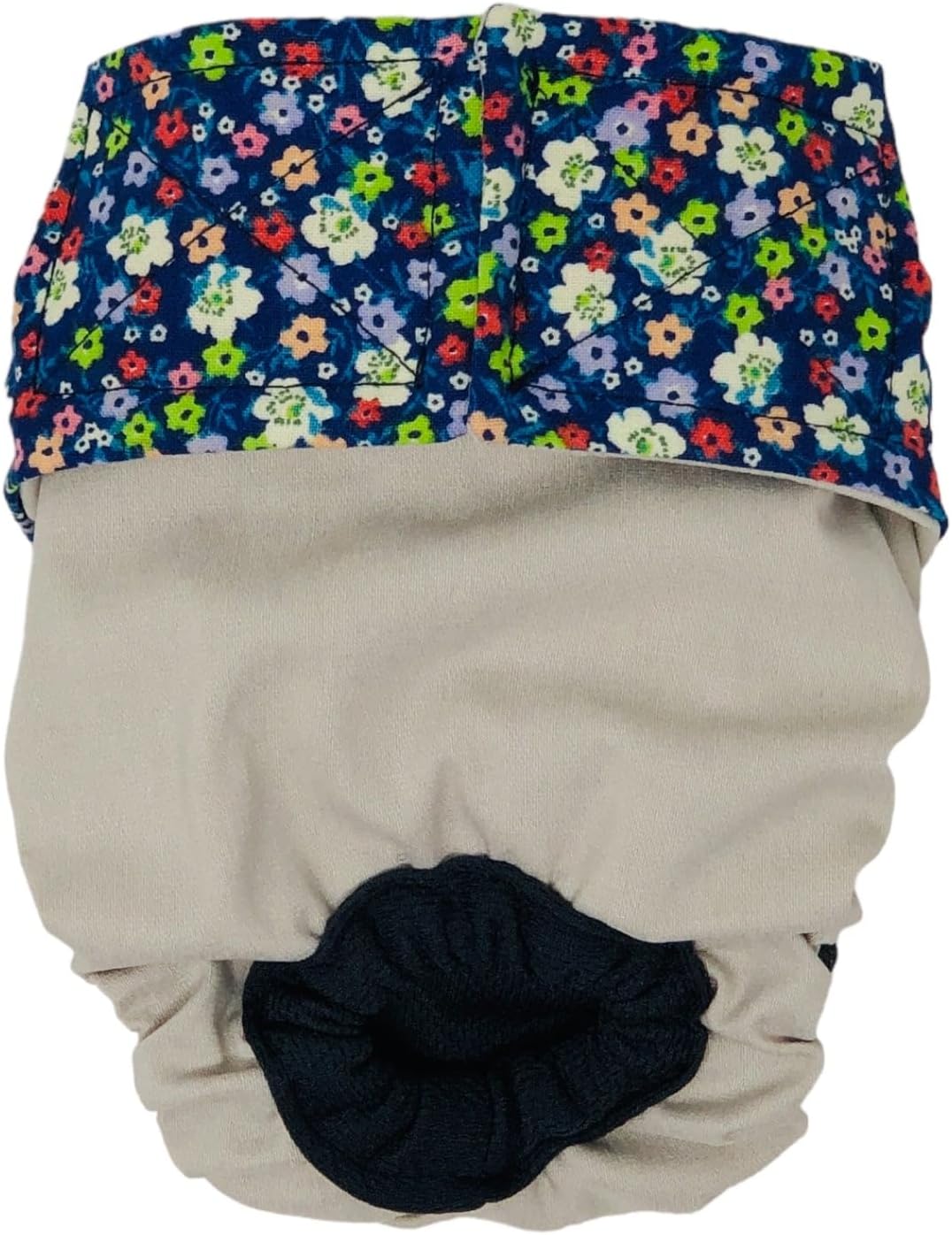 Flower Garden on Frosty Cream Dog Diaper, XS, with Tail Hole - Made in USA