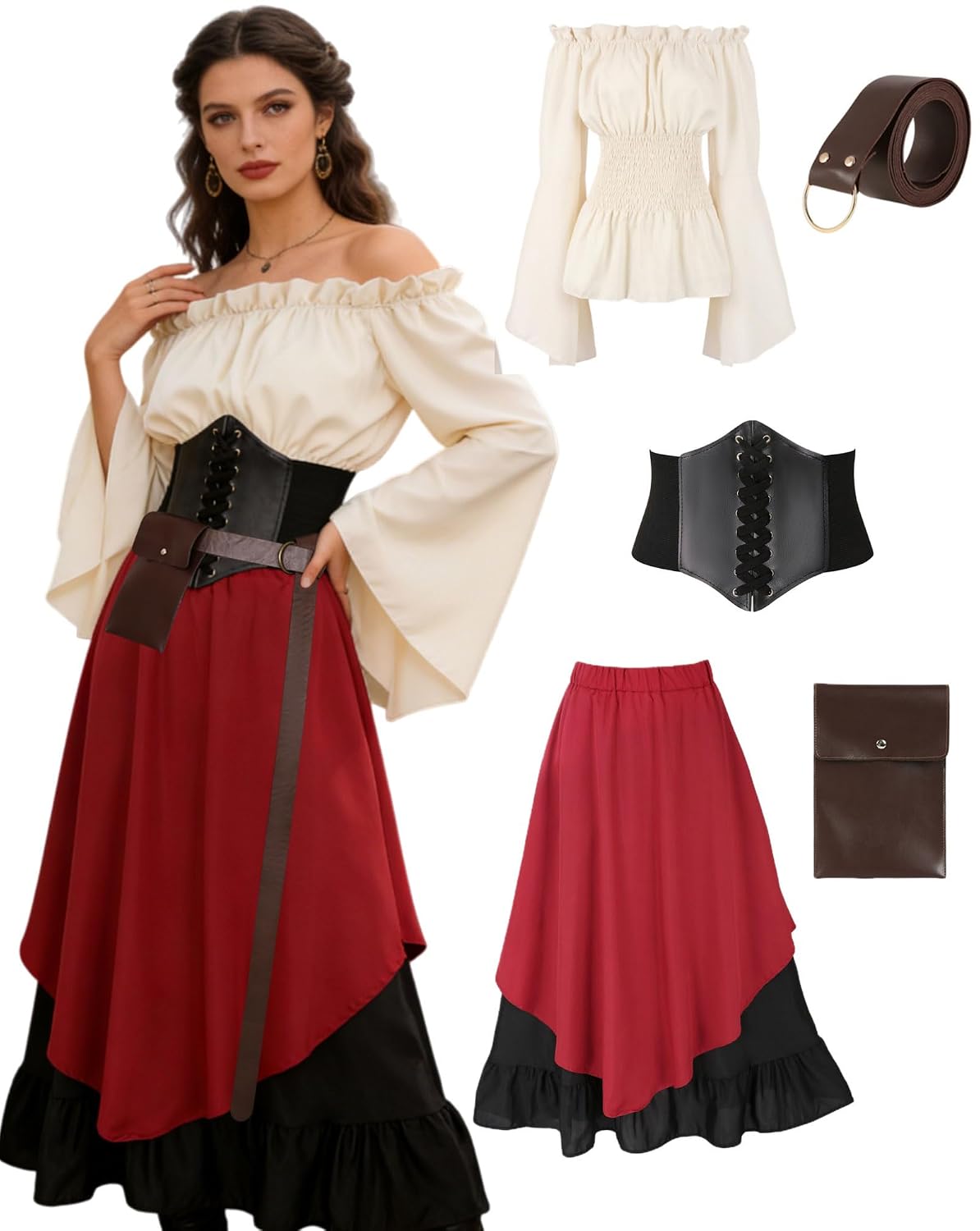SOOFILM Renaissance Costume Women Medieval Victorian Fancy Dresses Halloween Pirate Cosplay - Review, Price and Buying Guide