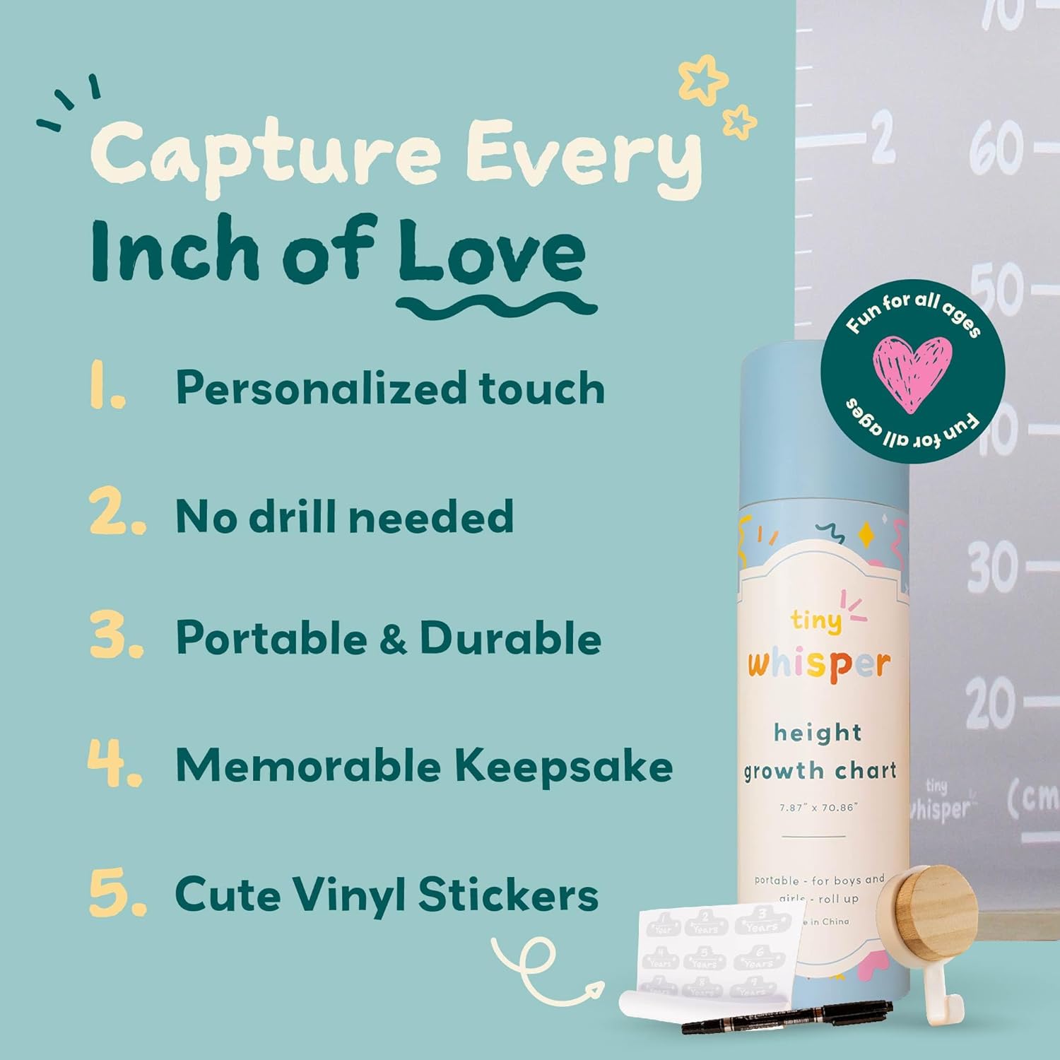 Personalized Growth Chart for Wall with Stickers, Australia Ubuy