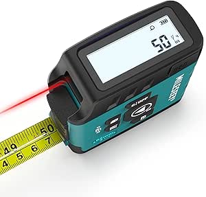 MiLESEEY DT20 Laser Tape Measure 3-in-1, 130FT Laser Distance Meter, 16FT Digital Tape Measure, Regular Tape Measure, Area Volume Measuring Pythagorean Mode, Waterproof and Rechargeable