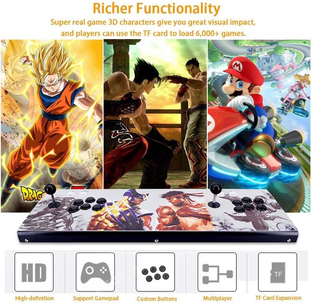 XFUNY Arcade Game Console 1080P 3D & 2D Games 8000 in 1 Pandora's Box 3D 2 Players Arcade Machine with Arcade Joystick Support Expand 8000+ Games for PC / Laptop / TV / PS4 (KOF) image 5