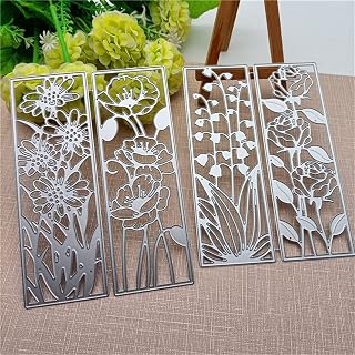 ZECNG 4PCS Flower Frame Metal Cutting Dies - 3D Rectangle Leaves Embossing Stencils for Scrapbooking, Card Making & DIY Crafts