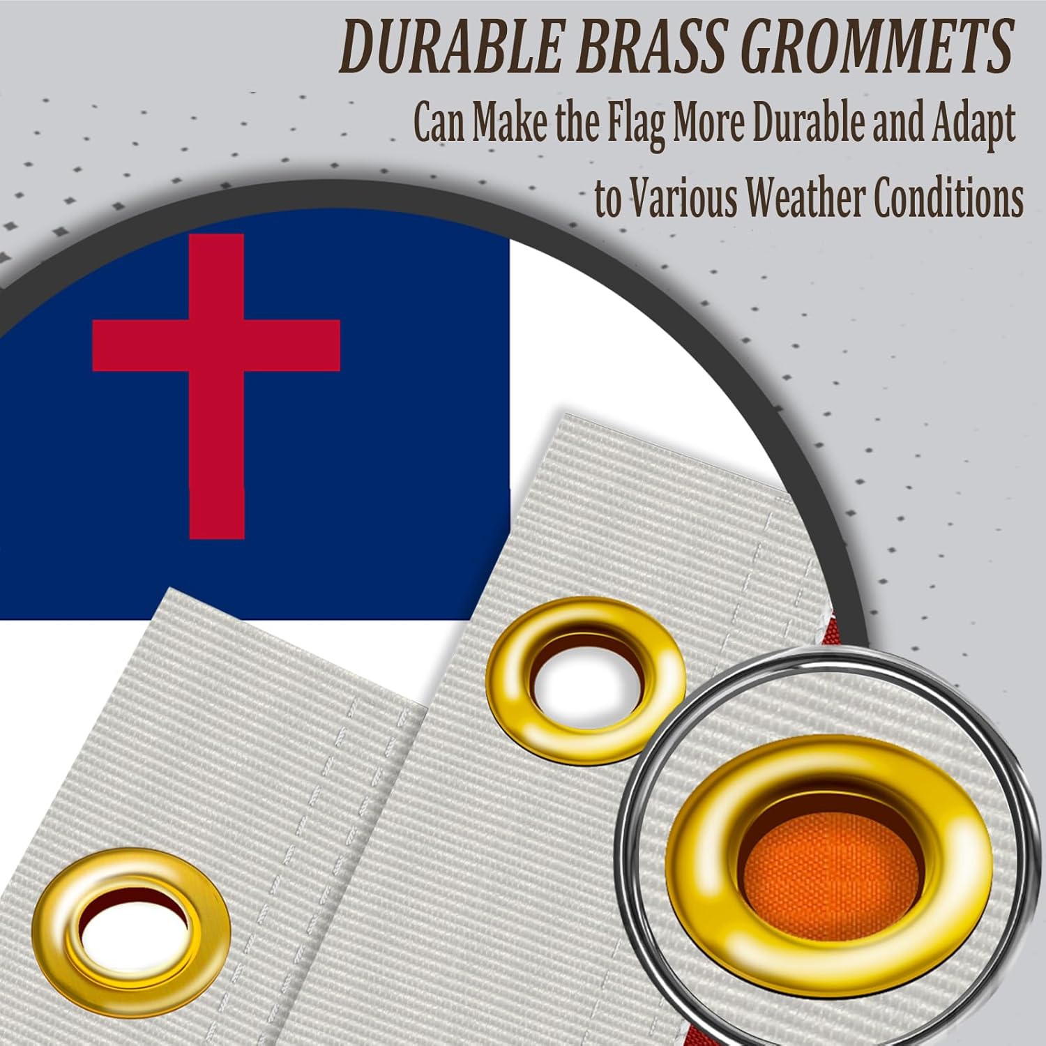 Christian Flag 3x5 Double Sided Outdoor Christianity Cross Church Jesus Faith Heavy Duty 3 Ply Polyester Material with 2 Metal Grommets, 4 Rows of Stitching - Image 4