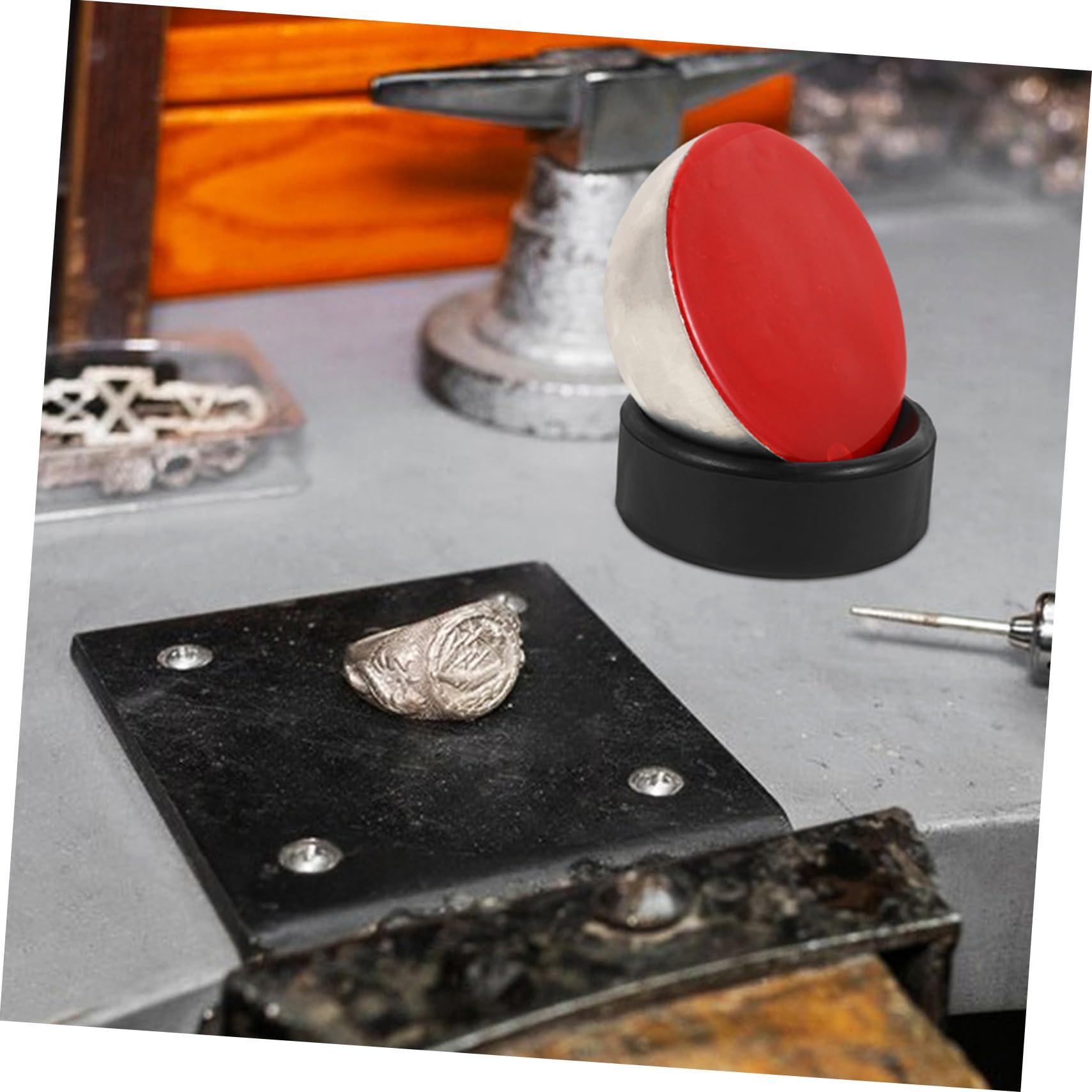 Hemobllo Kit de Herramientas para Engarzar Piedras Microincrustaciones, Bola de Laca Esférica y Base de Acero Inoxidable para Grabado y Elaboración Precisa de Joyas