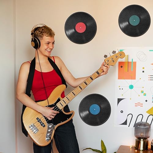 Miniatura 6 de Bremorou 8 unidades de discos de vinilo falsos para decoración de discos de vinilo, arte decorativo, cubierta de álbum, pósteres para el hogar,