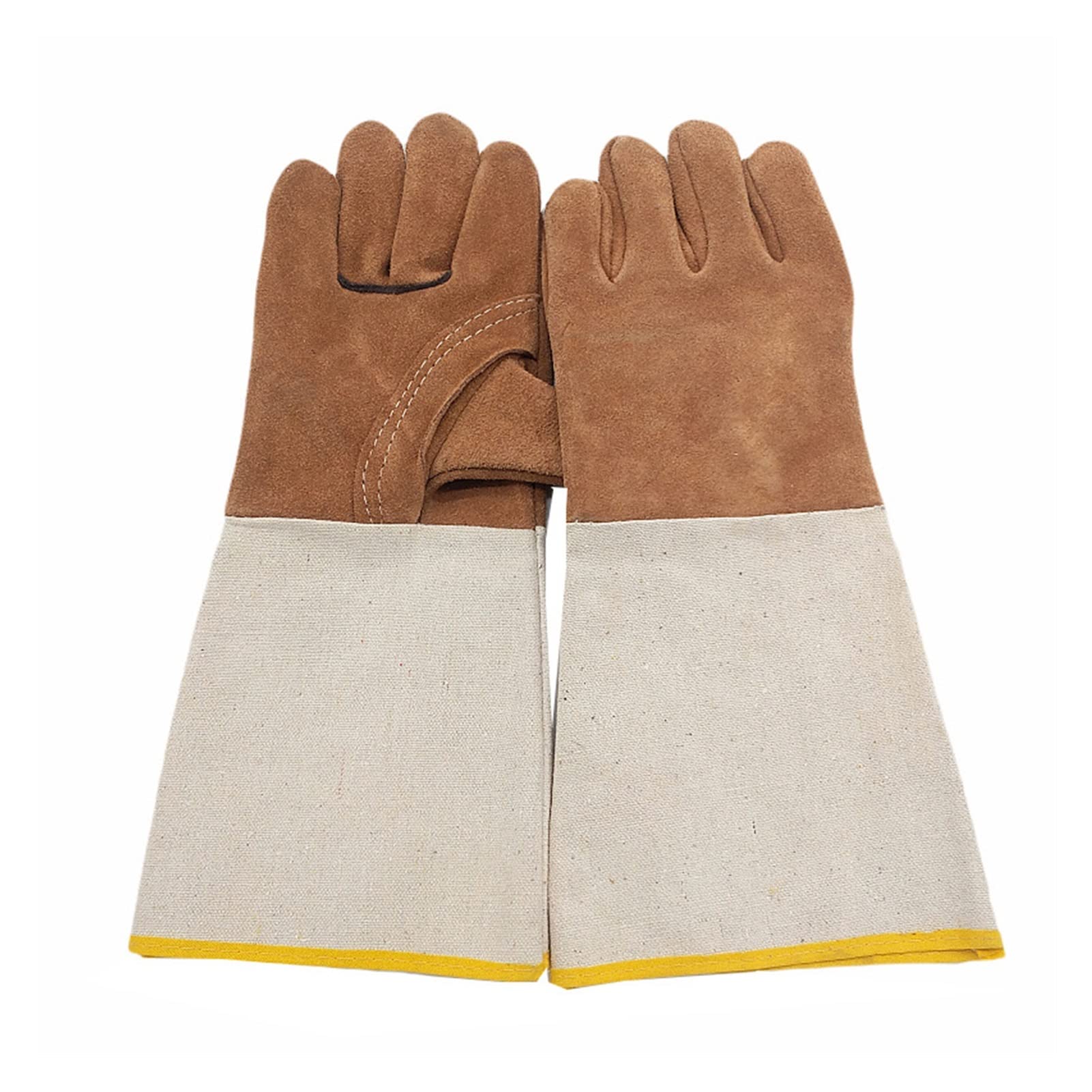 Guantes de cuero de soldadura eléctrica, material de cuero vacuno, resistentes al calor, resistentes al desgaste para protección exotérmica del trabajo
