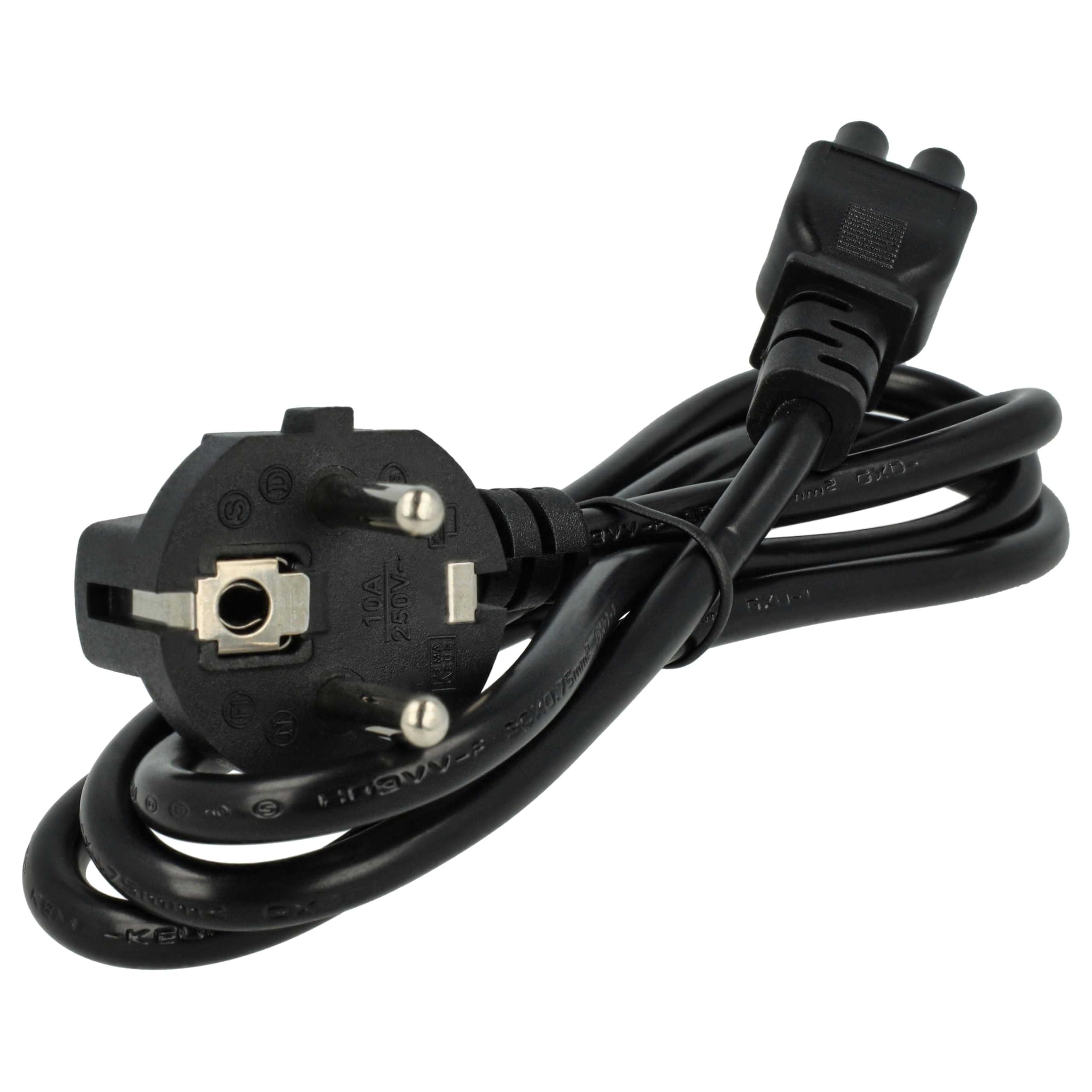 vhbw 5X Cable Clavija (m) de Seguridad para Dispositivos IEC por ej. PC Monitor Ordenador Impresora Robot Aspirador - C5 Hoja de trébol (h), 1,2 m