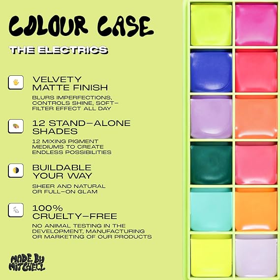 Made by Mitchell | Colour Case Cosmetic Palette & Brush Set | Electrics