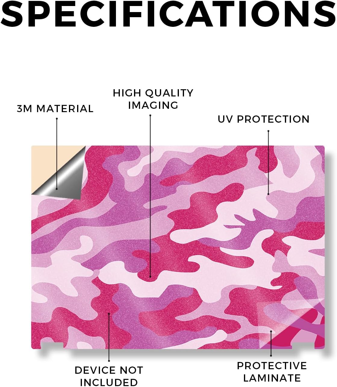 Glossy Glitter Laptop Skin Compatible with Asus TUF Gaming A14 (2026) - Pink Camo - Premium 3M Vinyl Protective Wrap Decal Cover - Easy to Apply | Crafted in the USA by MightySkins