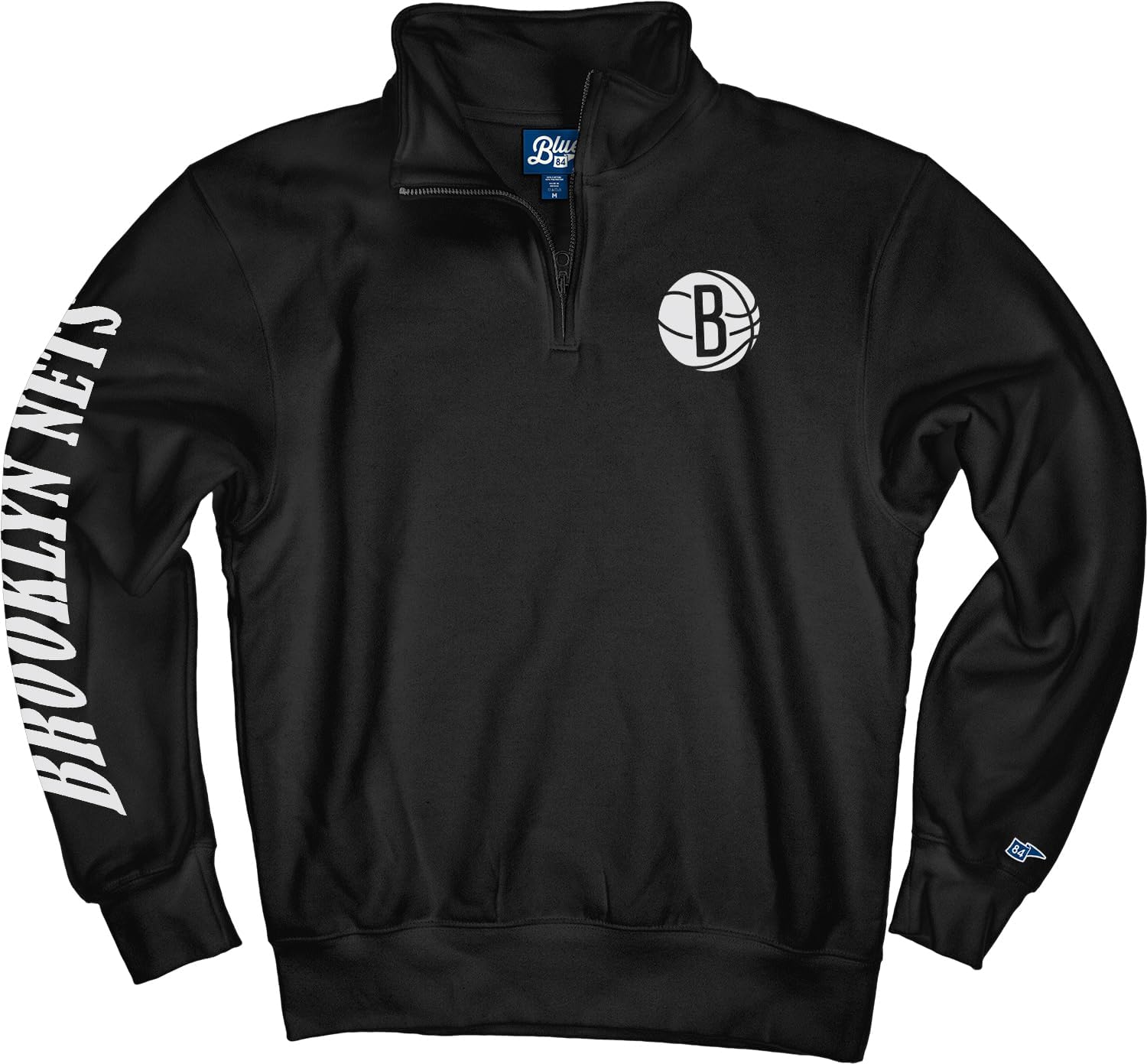 Blue 84 NBA Officially Licensed Quarter Zip Sweatshirt Sleeve Black