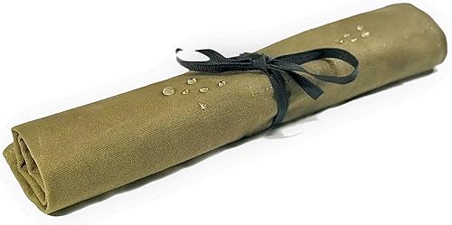 Miniatura 6 de Rollo de cuchillo de chef profesional, organizador de cuchillos de lona encerada, envoltura de bolsa culinaria, almacenamiento de bolsa de rollo de