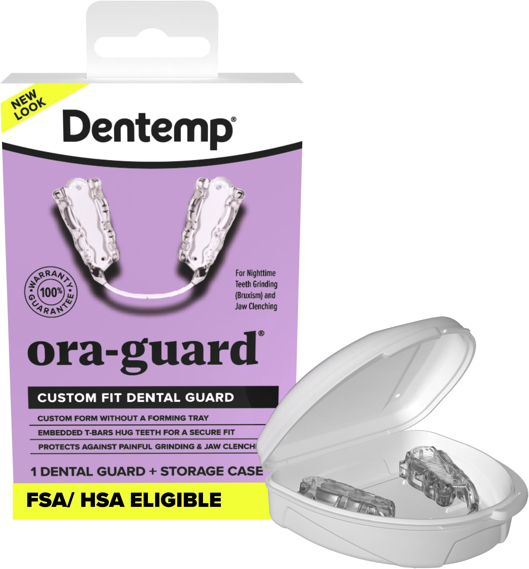 Ora-Guard Custom Fit Dental Guard - Bruxism Night Guard for Teeth Grinding - Mouth Guard for Clenching Teeth at Night - Comfortable Sleeping - Relieve Soreness in Jaw (Packaging May Vary)