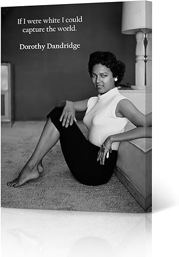 HB Art Design Quote by Dorothy Dandridge and Photo at Home Black and White Canvas Wall Art Print Beautiful African American Art Icon Artwork Living