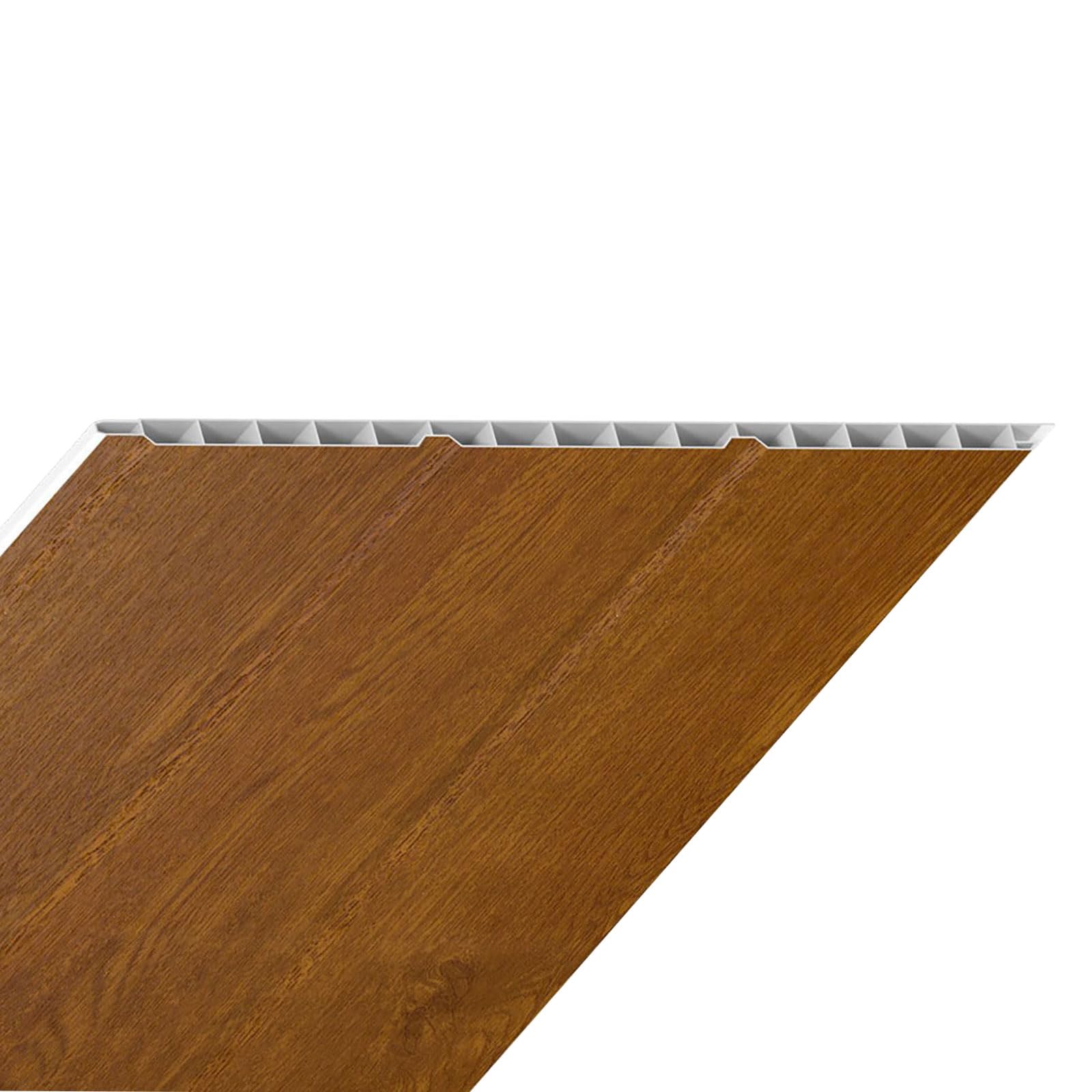 Truly PVC Hollow Soffit Board uPVC Toungue & Groove Panel (300mm x 5m) - Golden Oak