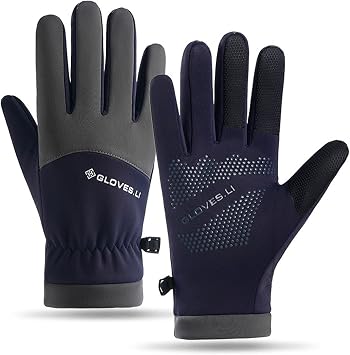 Mens Winter Gloves, Warm Waterproof Windproof Thermal Touchscreen Gloves for Running Snowboarding Cold Weather