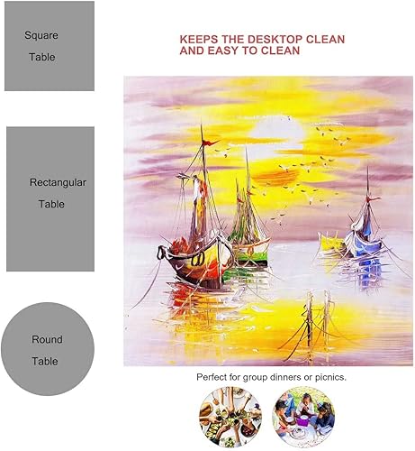 Miniatura 8 de Horizontal Lines Manteles para Mesa De 6 Sillas Picnic Mantel para Fiestas de Navidad 30 X 30 Pulgadas