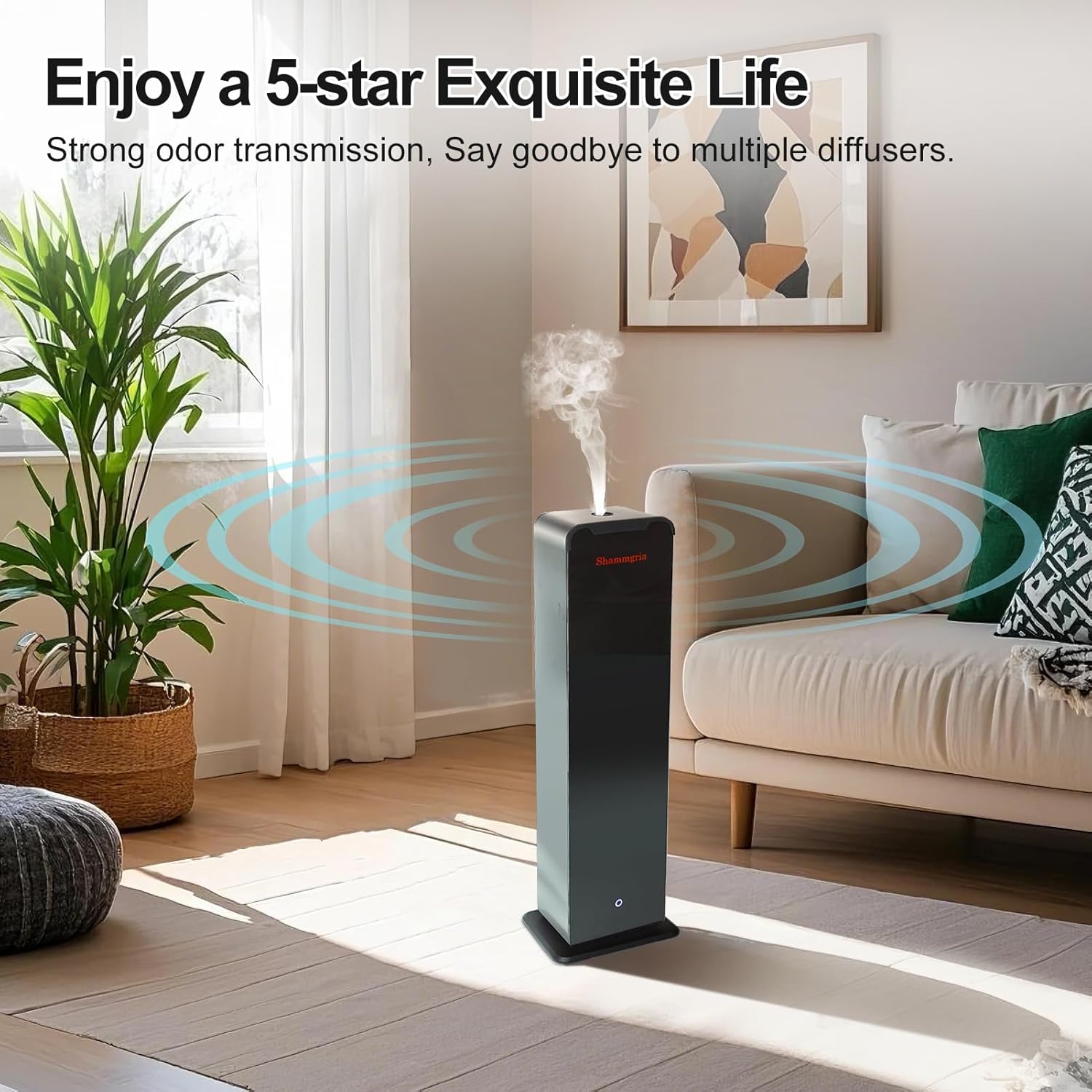 1000ML Scent Air Machine for Home, 5000 sq. ft Coverage Essential Oil Diffuser Waterless Diffuser Hotel Scent Diffuser Cold Air Nebulizer for Large Room Hotel Office