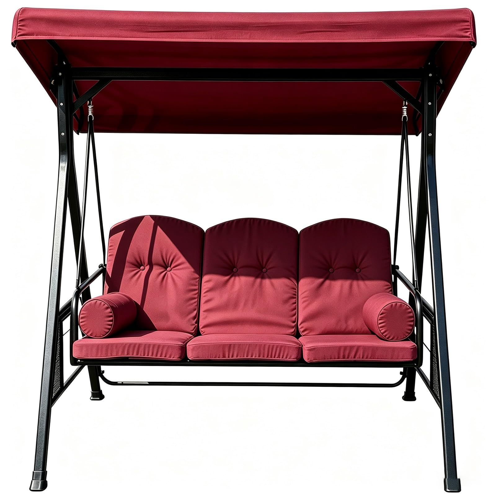 Tettuccio di ricambio per dondolo 3 posti impermeabile da giardino | Tessuto poliestere 600D 250g/m², resistente agli strappi, protezione solare, facile pulizia(Red,77.95*46.46*8.27*6.30in)