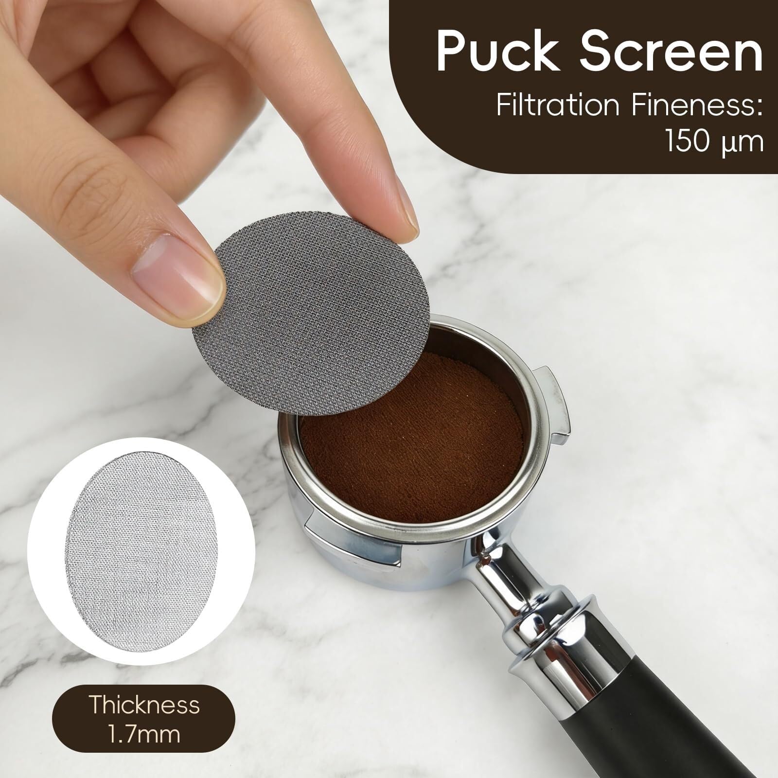 Kit de 9 accesorios para café WDT con estación de apisonamiento cuadrada para manipulación, distribuidor, embudo dosificador, cepillo, pantalla de disco, bolígrafo y plantillas (53 mm)