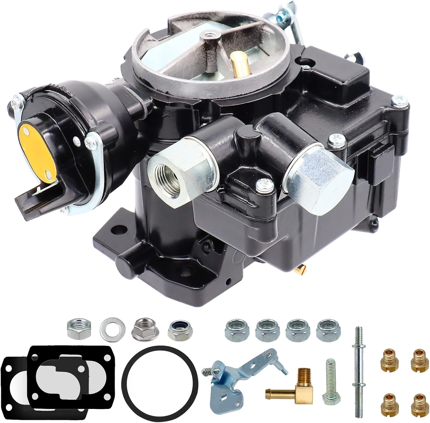 New Marine 2 Barrel Carburetor For Mercruiser 3.0 Carburetor Rochester Mercruiser 3.0L 2.5L carb 4 CYL Engines Mercarb Electric Choke with Jets Gaskets Short Linkage 3310-864940A01 8M0045397 balck