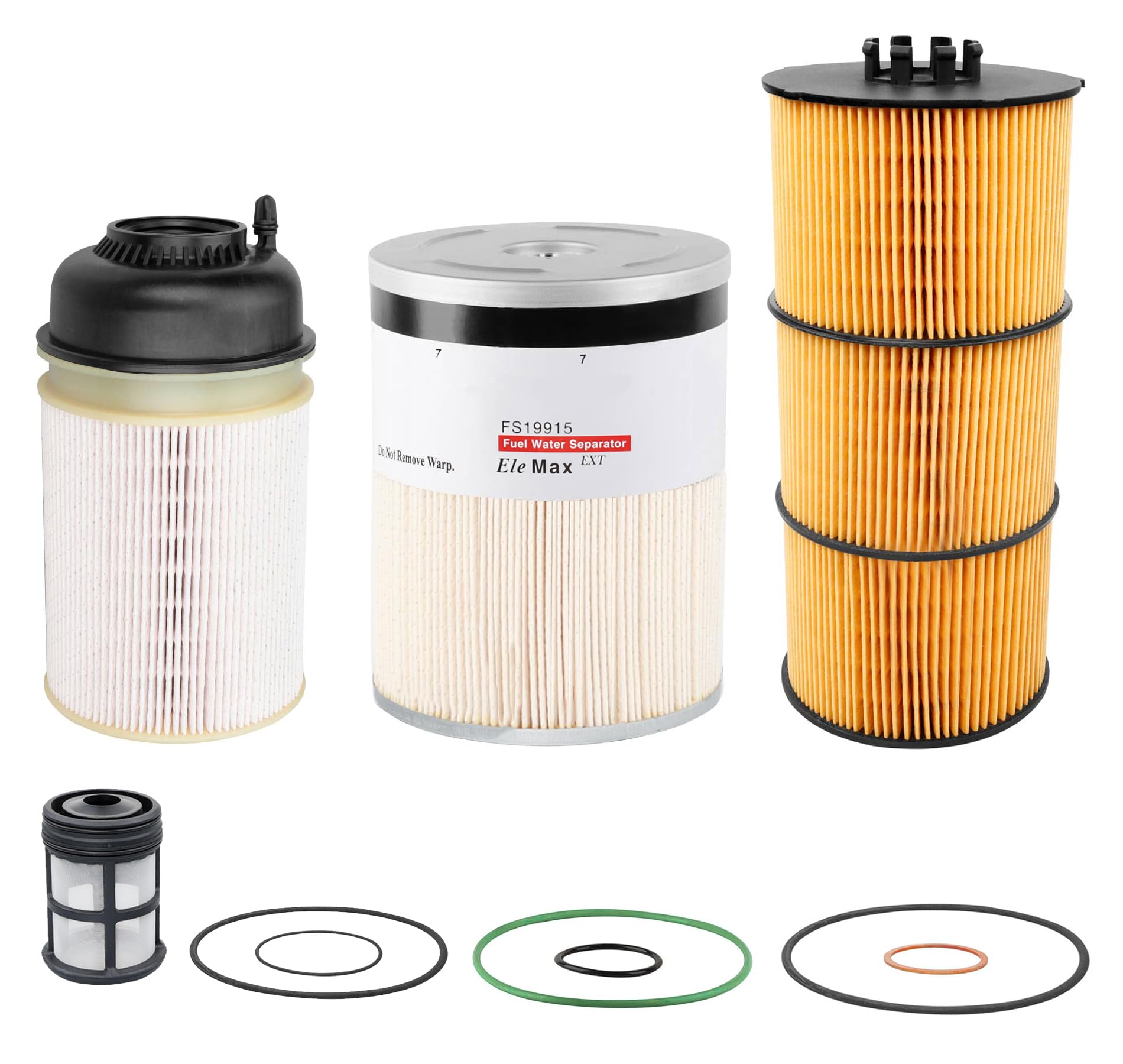 dd15 fuel filter water separator and oil filter kit compatible with 2013-2019 freightliner cascadia/western star detroit dd13 dd16 engines replaces# fs19915 pf9908 p551005