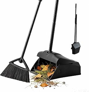 Eyliden Long Handled Dustpan and Brush Set for Heavy Duty Outdoor Tasks ...
