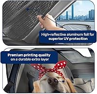 Vista 4 de GENANY Parasol Divertido para Parabrisas de Pareja de Perros Golden Retriever Lindos para Coche SUV Camión (55x30 Pulgadas), Parasol