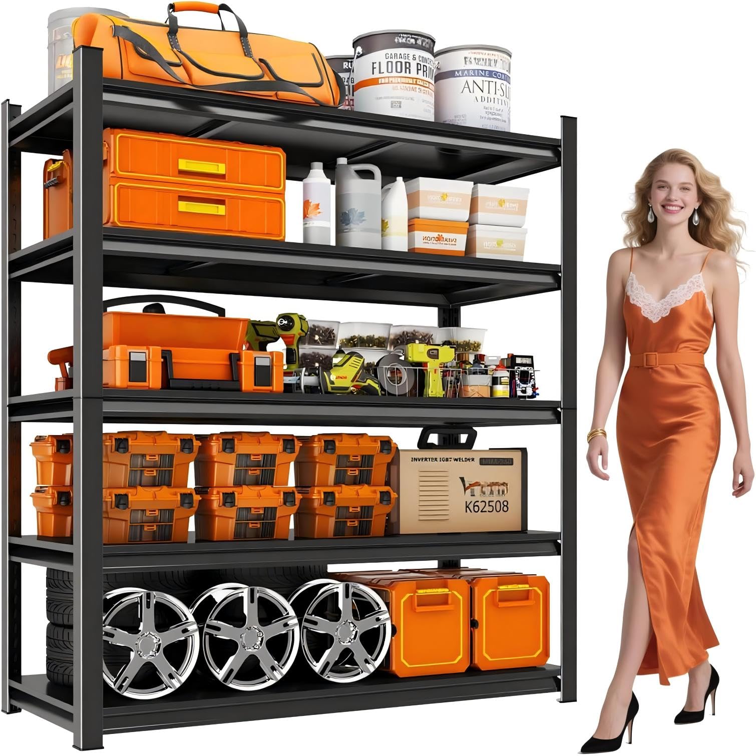 Metallitrend 5-Tier Heavy Duty Metal Shelf
