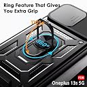 TheGiftKart Tough Armor Bumper Back Cover Case for OnePlus 13s 5G | Sliding Camera Cover, Kickstand & Ring Holder | 360° Protection Case for OnePlus 13s 5G (PC & TPU, Black) gallery image