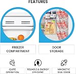 Koolatron Refrigerator - Mini Fridge With Freezer For Kitchen, Bedroom, office, Dorms, Cool Storage For Wine, Beverages, Compact Free Standing, 3.2 Cubic Feet Capacity, White
