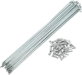 Bicycle Spokes Bike Wheel Spokes Silver Tone Nipple 1 Set 14G Carbon Steel Galvanized