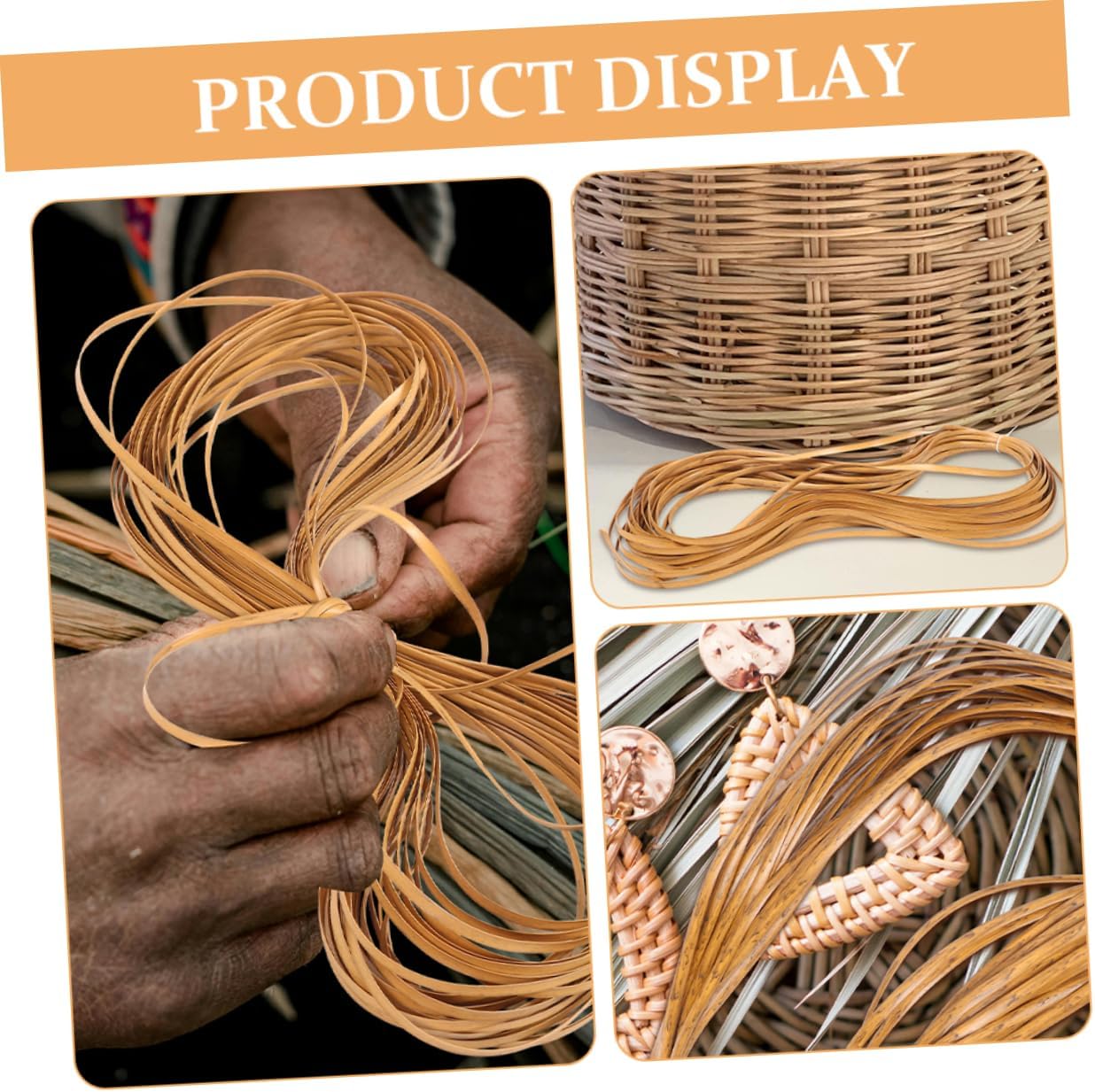 2rolls Plastic Rattan Chair Repair Kit Wide Woven Material for DIY Furniture Restoration Versatile for Chairs Tables and Baskets Wood Grain Effect