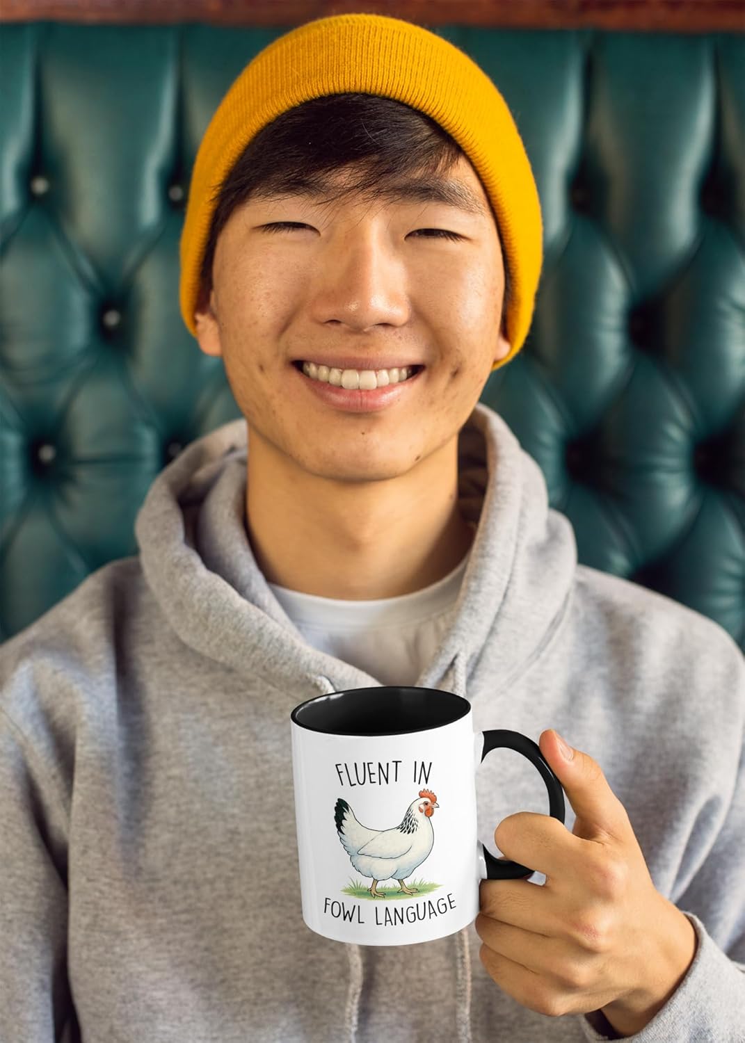 Chicken Gifts For Men, Women - Fluent In Fowl Language Coffee Mug – Funny Chickens Cups For Friend, Farmer, Chicken Lover - Unique Chickens Gifts For Christmas, Birthday, Mothers Day Present