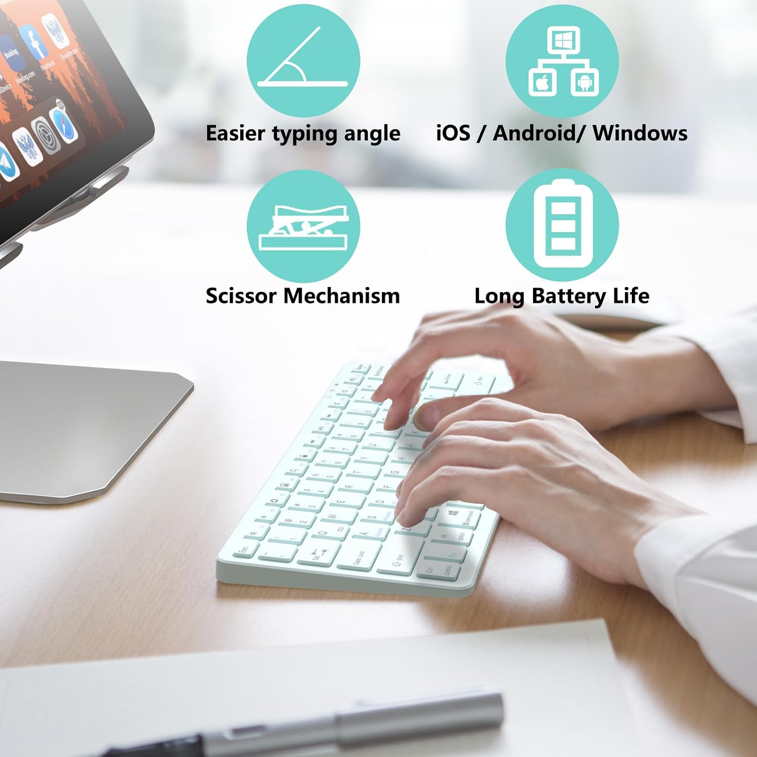 MMK Wireless Keyboard for iPad-Blue image 2