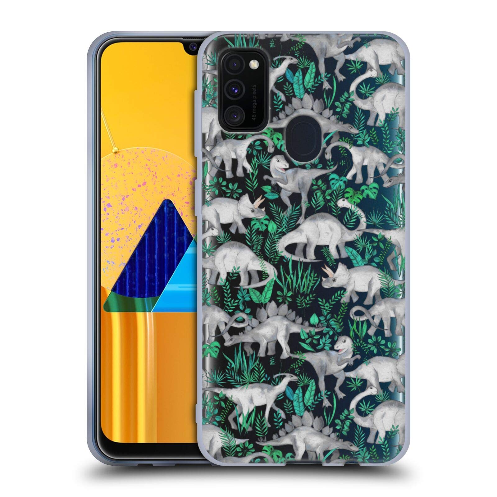 Head Case Designs Officially Licensed Micklyn Le Feuvre Jungle Dinos Animals 2 Soft Gel Case Compatible with Galaxy M30s (2019)/M21 (2020)