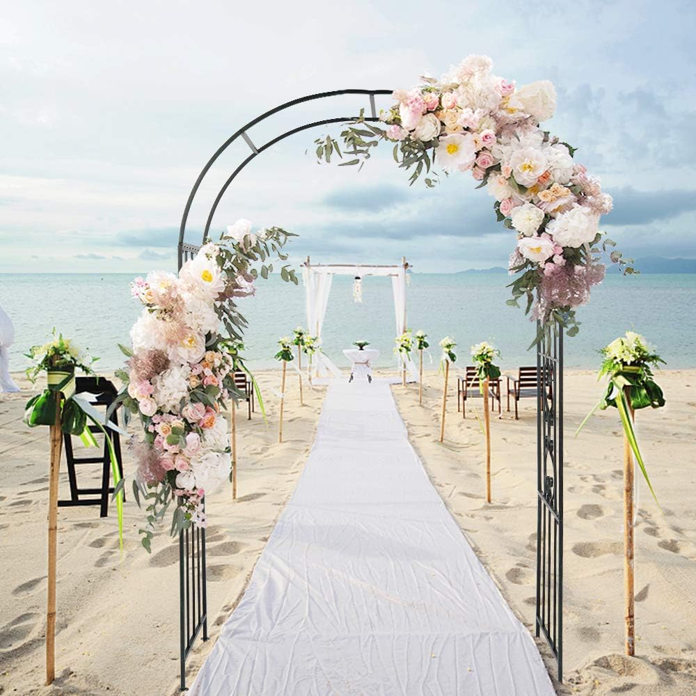 Vasitelan Garden Arbor Wedding Arch 7.3Ft,Metal Arch for Garden Arbor Trellis & Climbing Plant
